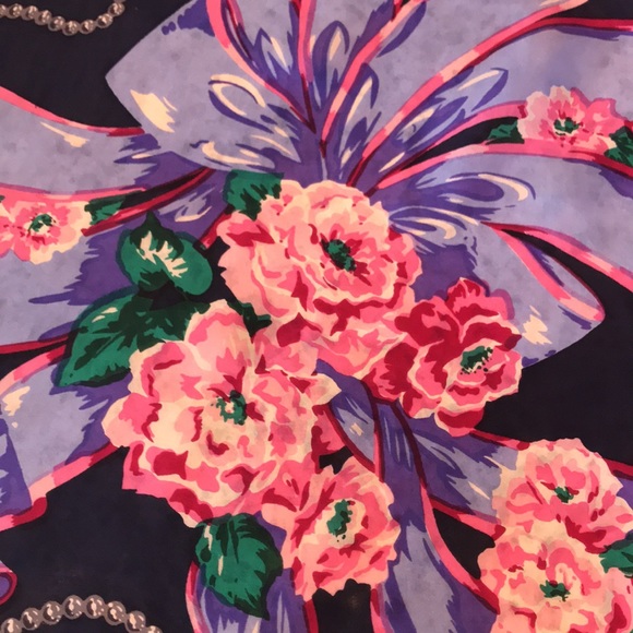 Vintage Bill Blass Floral Silk Scarf - Picture 2 of 7
